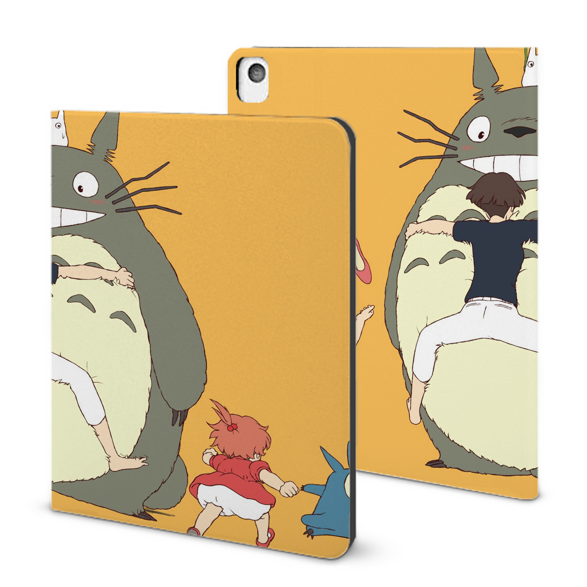 （画像用） となりのトトロ 草壁メイ 草壁サツキ My Neighbor Totoro Satsuki Kusakabe Mei Kusakabe IPadケース ペンホルダー付き ブックスタイルデザイン